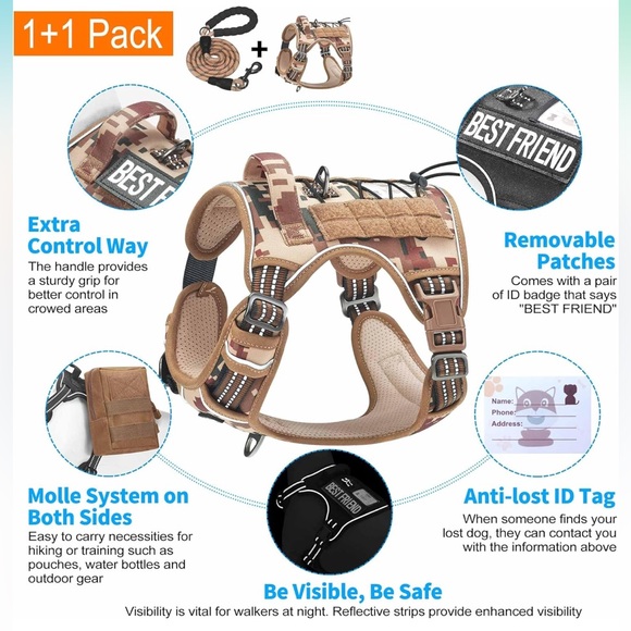 Desert Camo Design Harness and Leash- Brand New & Never Used. - Picture 2 of 7